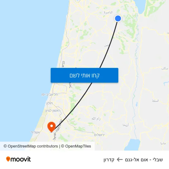 מפת שבלי - אום אל-גנם לקדרון