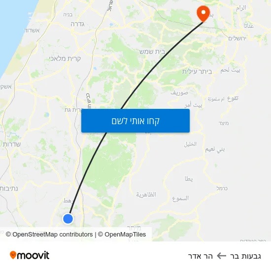 מפת גבעות בר להר אדר