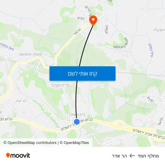 מפת מחלף חמד להר אדר