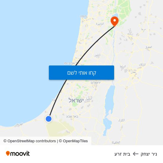 מפת ניר יצחק לבית זרע