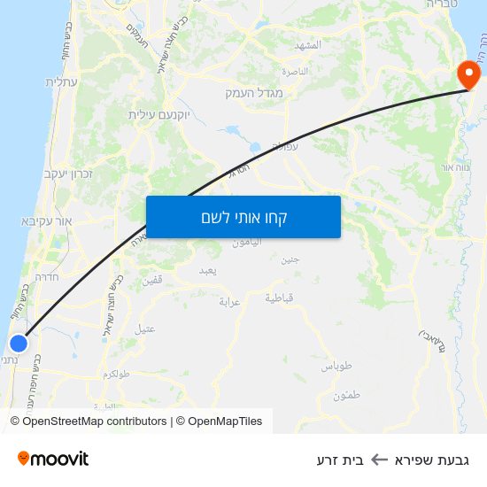 מפת גבעת שפירא לבית זרע