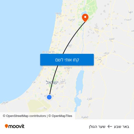 מפת באר שבע לשער הגולן