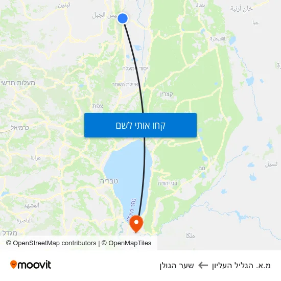 מפת מ.א. הגליל העליון לשער הגולן