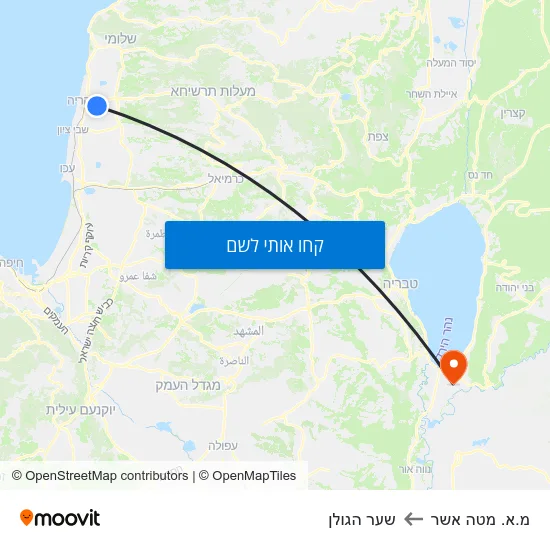 מפת מ.א. מטה אשר לשער הגולן