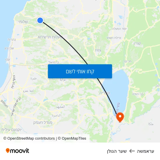 מפת עראמשה לשער הגולן
