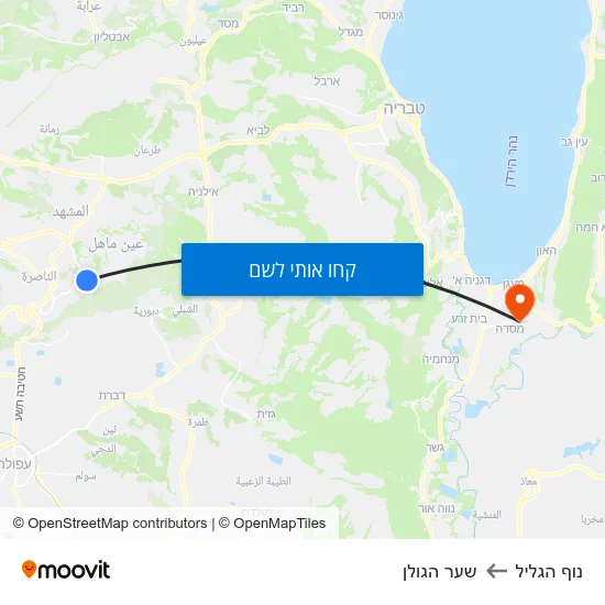 מפת נוף הגליל לשער הגולן