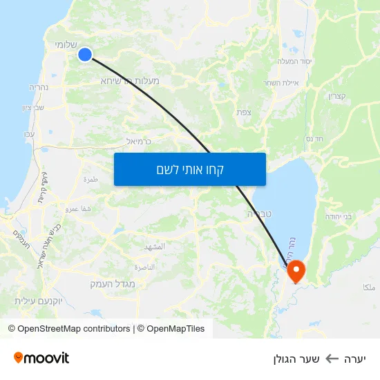 מפת יערה לשער הגולן