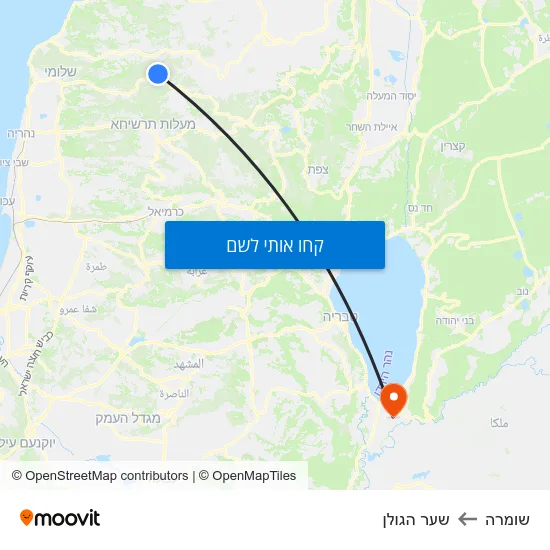 מפת שומרה לשער הגולן