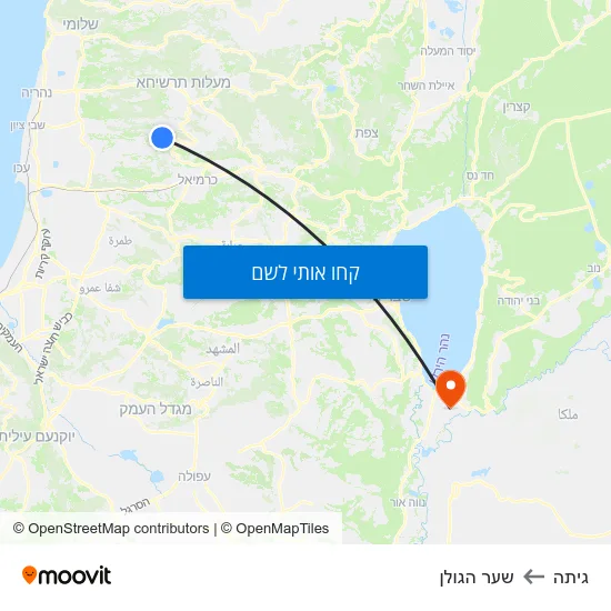 מפת גיתה לשער הגולן