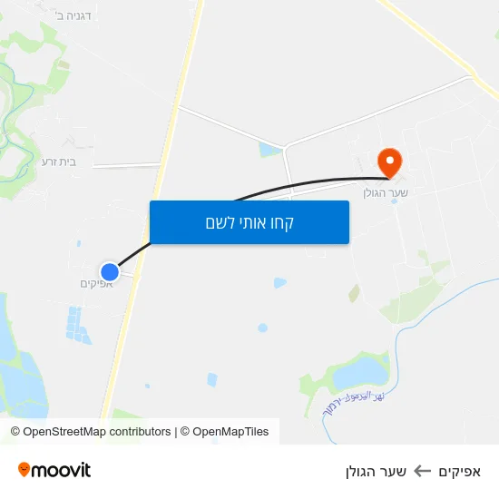 מפת אפיקים לשער הגולן