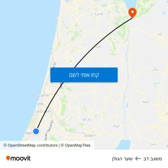 מפת משגב דב לשער הגולן
