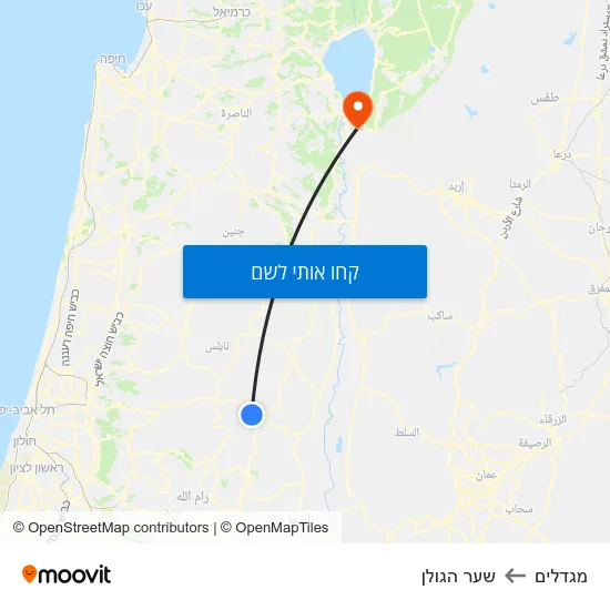 מפת מגדלים לשער הגולן