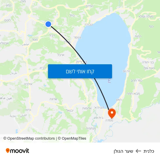מפת כלנית לשער הגולן