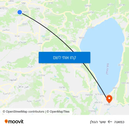 מפת כמאנה לשער הגולן