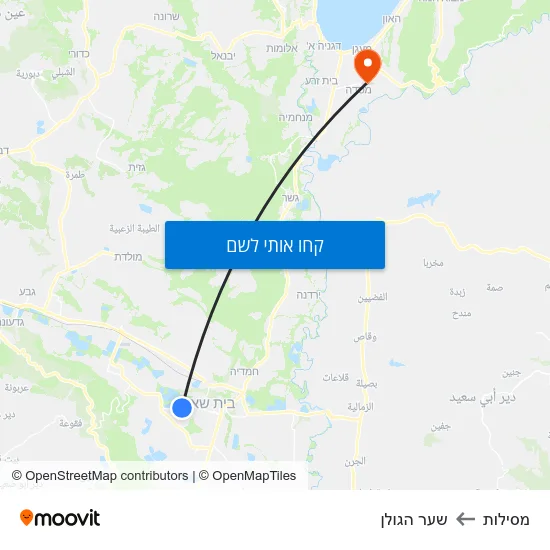 מפת מסילות לשער הגולן