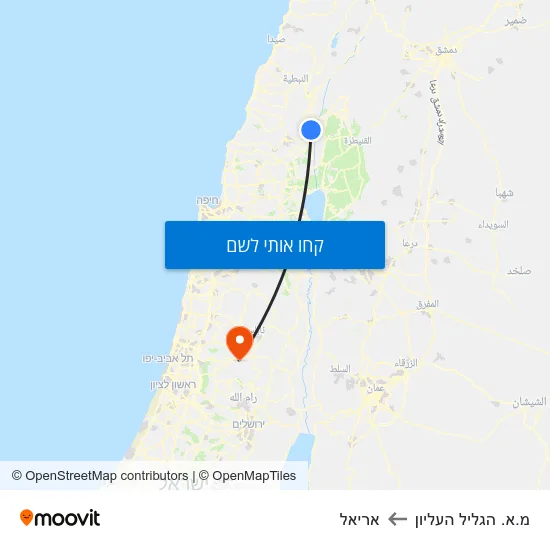 מפת מ.א. הגליל העליון לאריאל