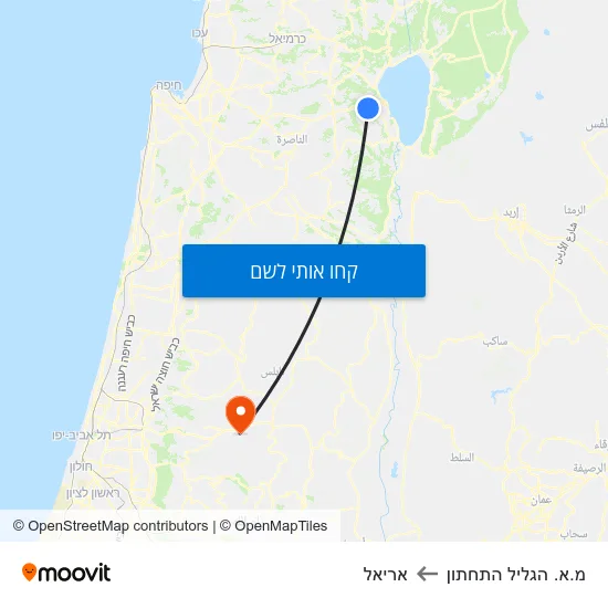 מפת מ.א. הגליל התחתון לאריאל