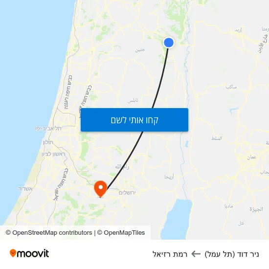 מפת ניר דוד (תל עמל) לרמת רזיאל