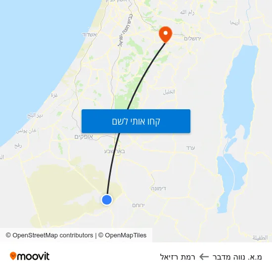 מפת מ.א. נווה מדבר לרמת רזיאל