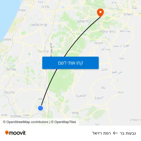 מפת גבעות בר לרמת רזיאל