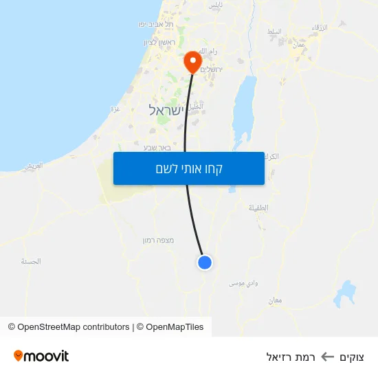 מפת צוקים לרמת רזיאל