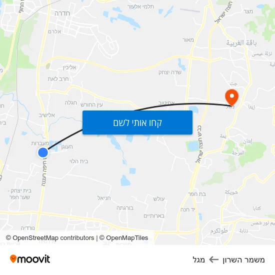 מפת משמר השרון למגל
