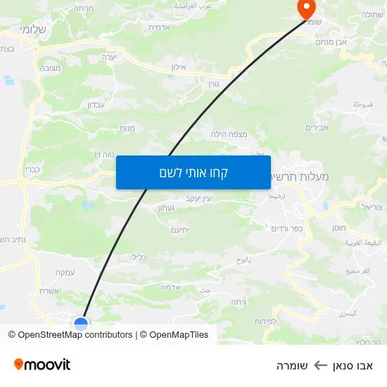 מפת אבו סנאן לשומרה