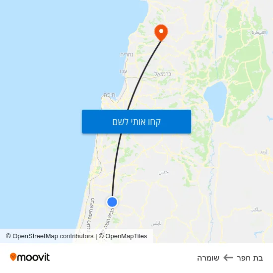 מפת בת חפר לשומרה