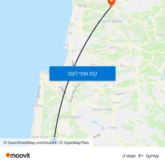 מפת עמיקם לשומרה
