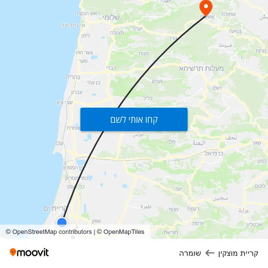 מפת קריית מוצקין לשומרה