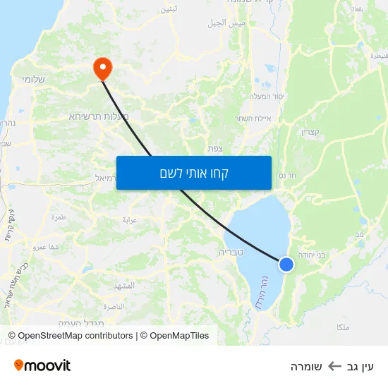 מפת עין גב לשומרה