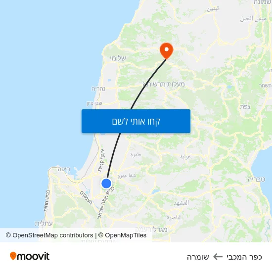 מפת כפר המכבי לשומרה