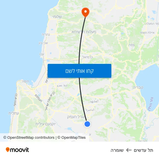 מפת תל עדשים לשומרה
