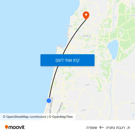 מפת ת. רכבת נתניה לשומרה