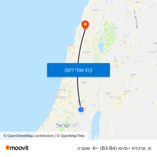 מפת ת. מרכזית י-ם/יפו (B3-B4) לשומרה