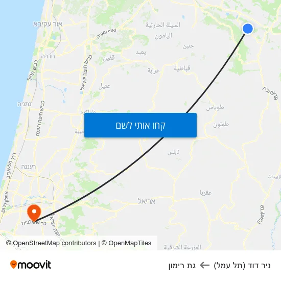 מפת ניר דוד (תל עמל) לגת רימון