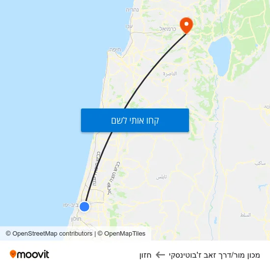 מפת מכון מור/דרך זאב ז'בוטינסקי לחזון