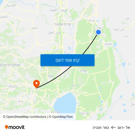מפת אל -רום לכפר חנניה