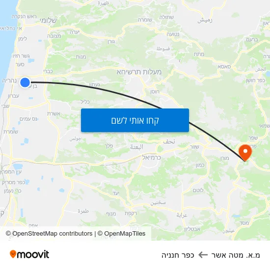 מפת מ.א. מטה אשר לכפר חנניה