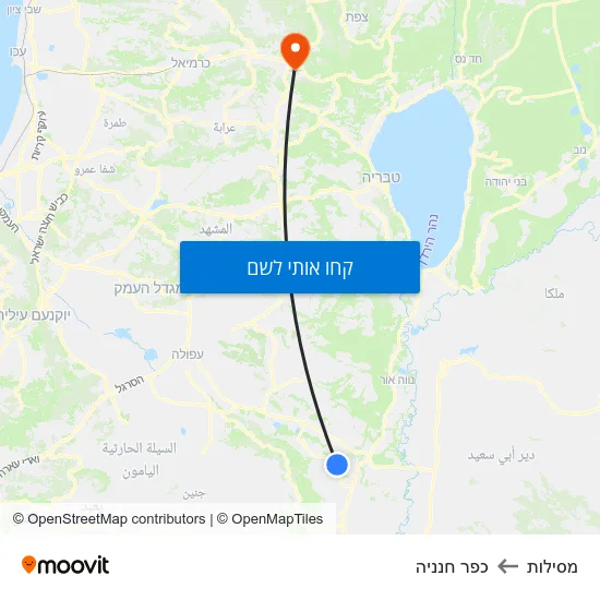 מפת מסילות לכפר חנניה