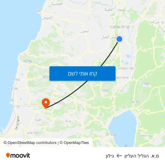 מפת מ.א. הגליל העליון לגילון