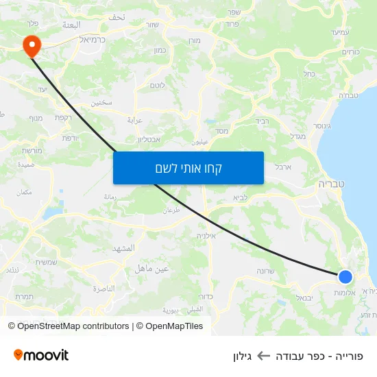 מפת פורייה - כפר עבודה לגילון