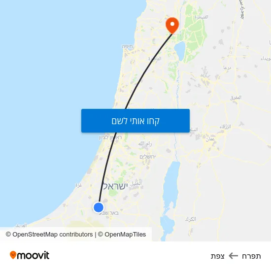 מפת תפרח לצפת