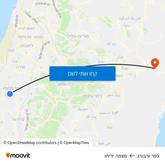 מפת כפר ורבורג למצפה יריחו