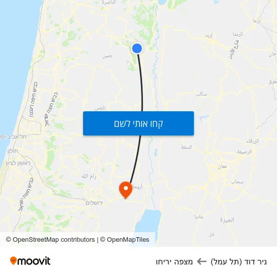 מפת ניר דוד (תל עמל) למצפה יריחו