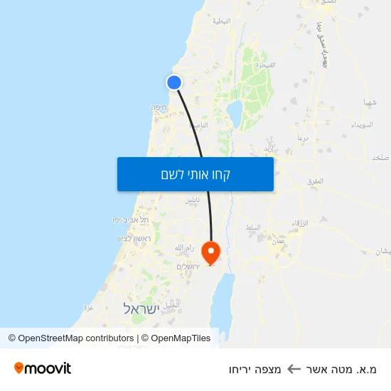 מפת מ.א. מטה אשר למצפה יריחו