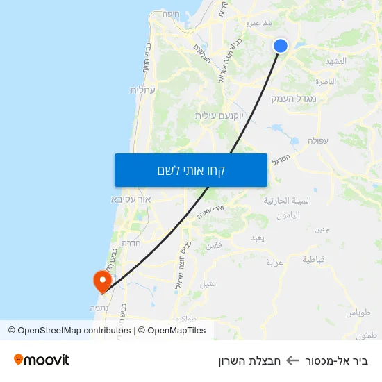 מפת ביר אל-מכסור לחבצלת השרון