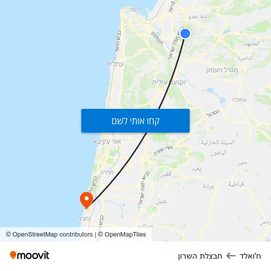 מפת ח'ואלד לחבצלת השרון