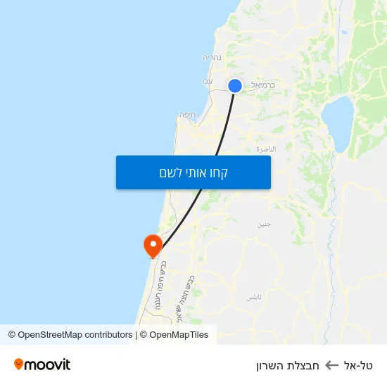 מפת טל-אל לחבצלת השרון