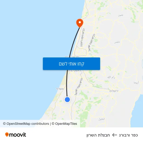 מפת כפר ורבורג לחבצלת השרון